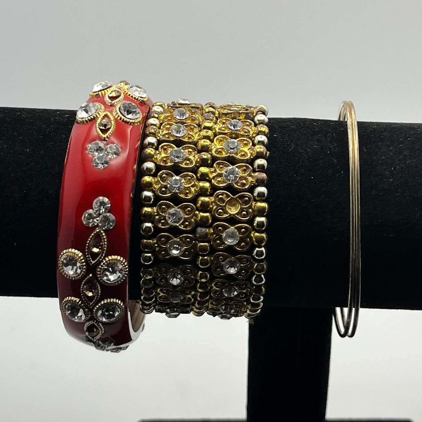 Vintage Gold Red Bracelet Bundle